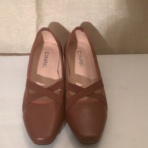 NAK Brown Flats with Crisscross Straps